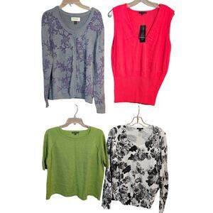 Women's XL 16 18 Sweaters Cardigans Pullovers Vests Wholesale Bulk Lot of 4